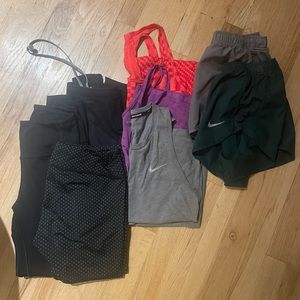 Lot of 9 Nike, CWX, Lucy Workout Tanks, Shorts, Leggings - Sizes S-M